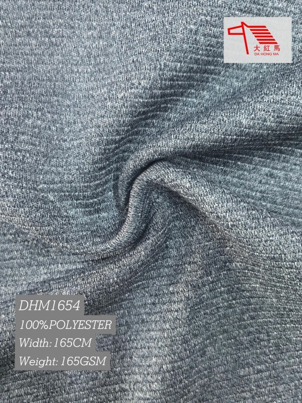Heather Horizontal Stripe Cationic Polyester Fabric Soft Hand 165GSM for