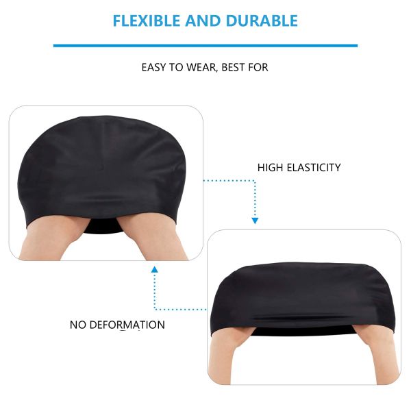 Customizable Logo Silicone Swimming Cap For Long Hair Non Slip Design For Training