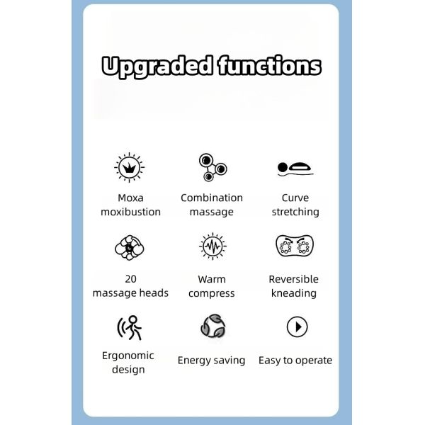 2023 Home Electric Neck Cushion Shiatsu Back Massager with Heat Function and Customized Logo Availabled Massage Pillow