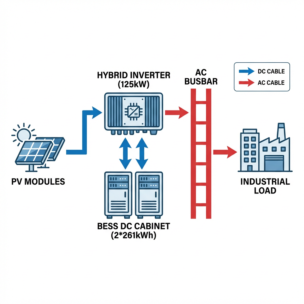 261kWh Liquid Cooling LiFePO4 Battery Energy Storage System 125kW Industrial Commercial BESS for Factory Solar Projects