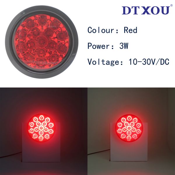 Cheap price 4'' round truck led tail light 12V/24V/10-30V
