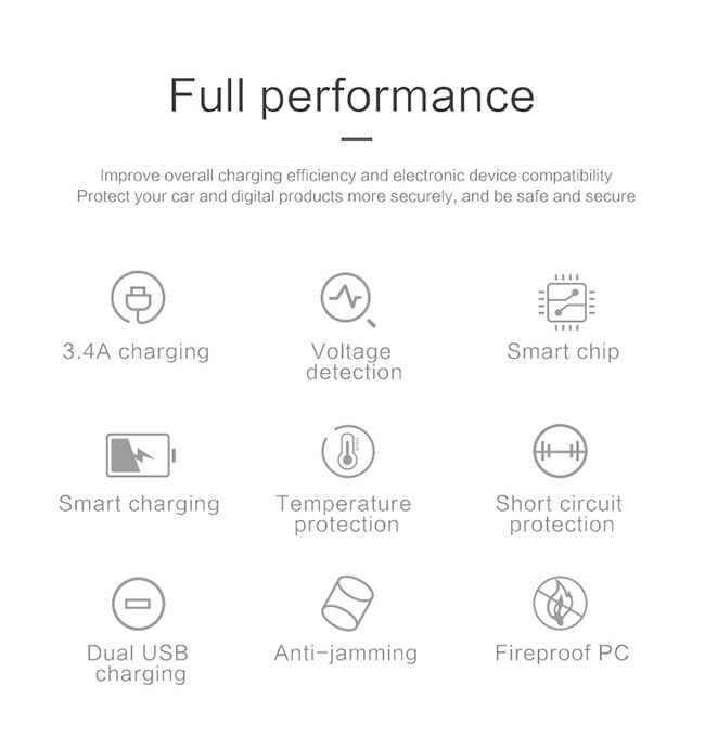 Одиночный гаван 3.4A умный поручая заряжатель автомобиля USB мобильного телефона RT18
