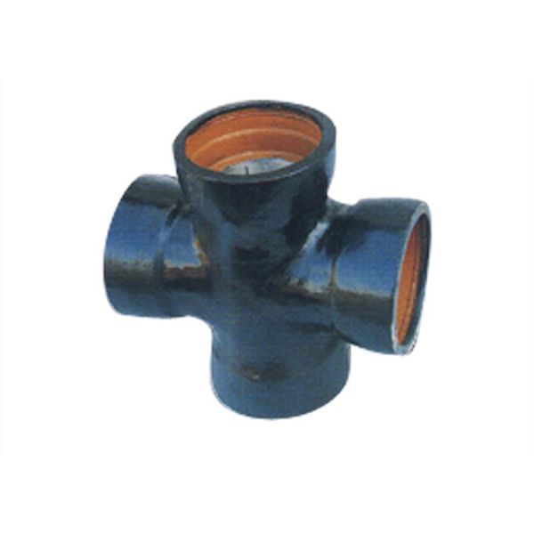 PN10 PN16 PN25 Ductile Iron Socket Cross With Zinc Layer Bitumen Coating