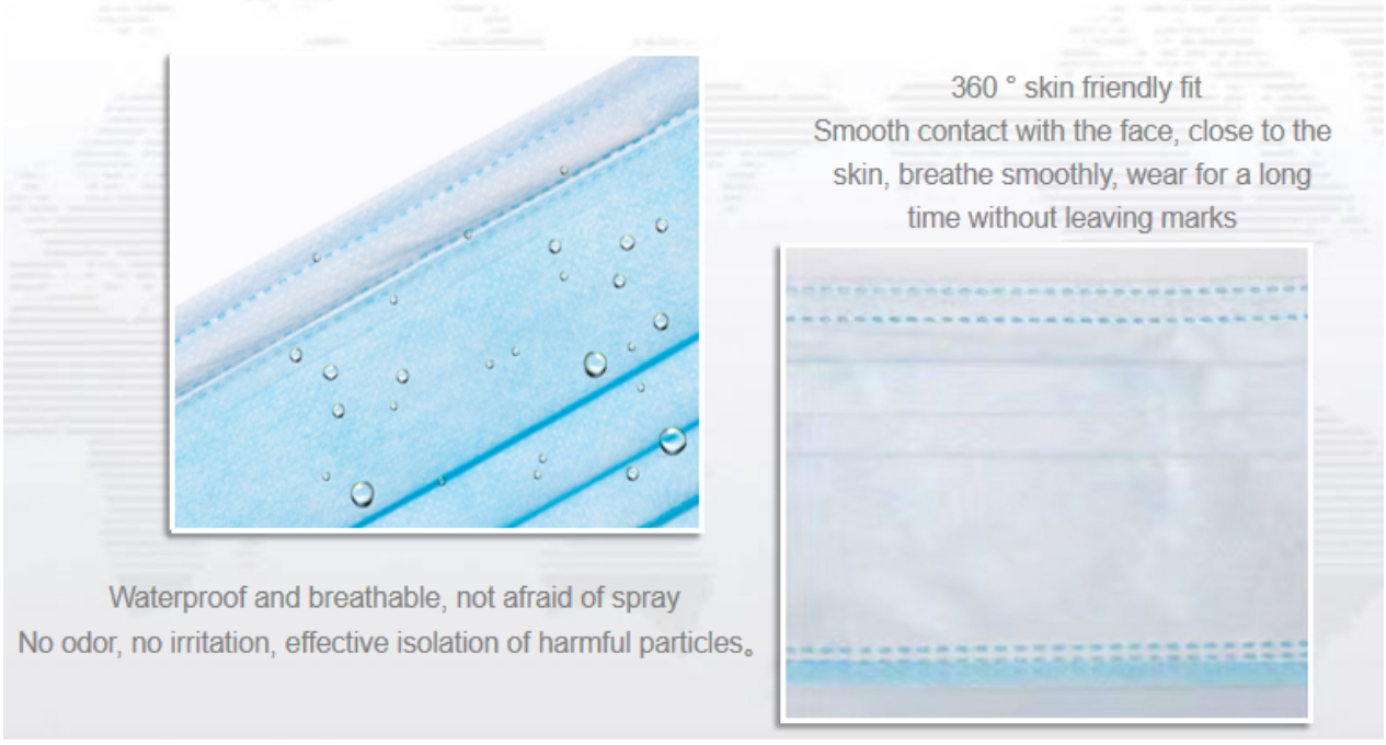 Hospital Disposable Non Woven Face Mask Earloop 3 Ply