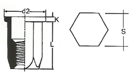 Carbon Steel Hardware Nuts Bolts Flat Head M6 x 18 Hex Rivet Nut Yellow Zinc Plated
