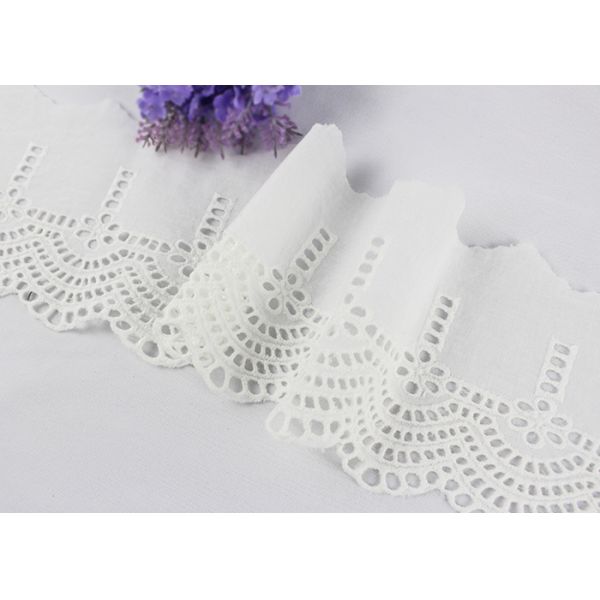 Белая флористическая Скаллопед вышитая отделка шнурка, лента шнурка отверстии Венеции Бридал