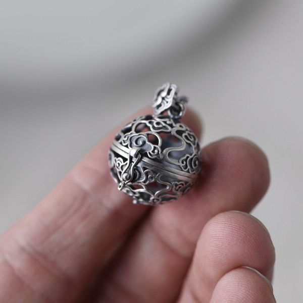 S925 Silver Vintage Craft Silver Sachet Ball Pendant for Mould Making and Sample Making
