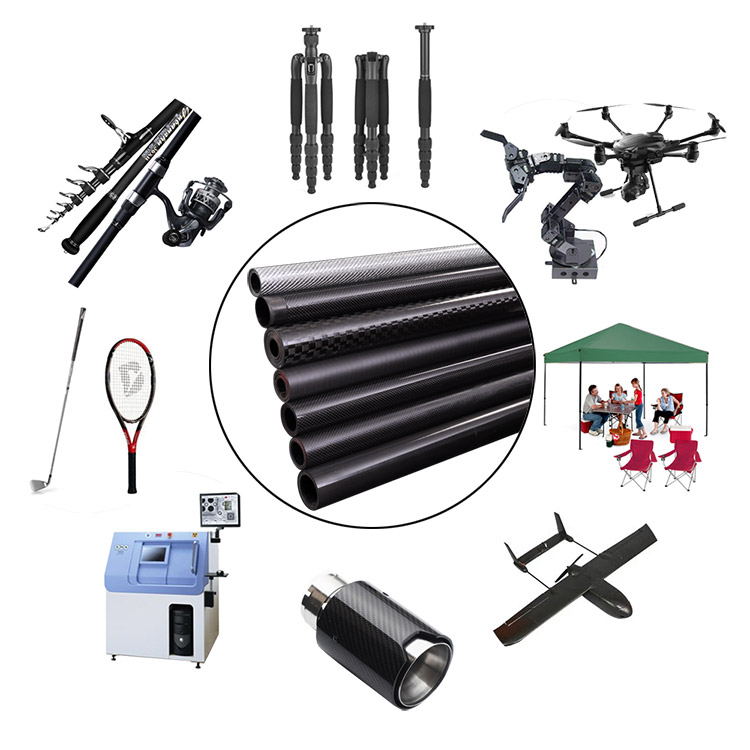 Воздушно-космическое пространство трубки круга волокна углерода большого диаметра ID до 600mm в оболочке креном