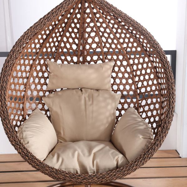 Outdoor Furniture Wicker Hanging Chair with Newest Rattan Swing Design and Cushion Color
