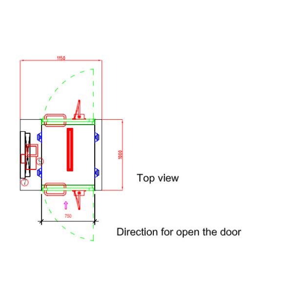 Small Cleanroom Air Shower Width 1150mm ,  Air Shower Tunnel With Automatical Blowing