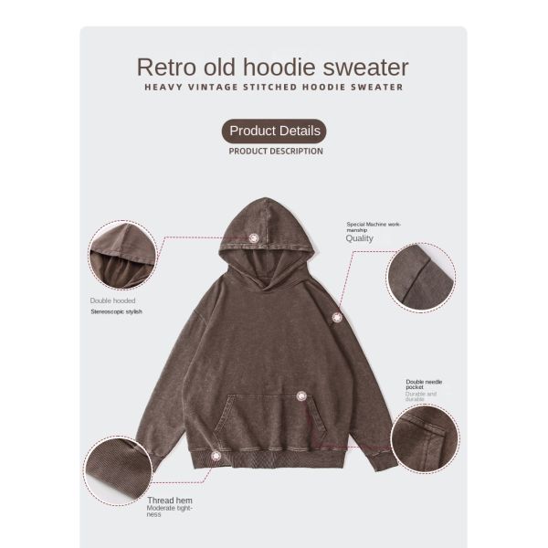 XMAMLON Custom Logo Unisex Zipper Hoodie Jacket Monkey Wash Tracksuit for Spring