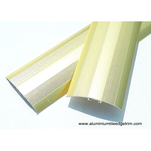 Luxury Sand Gold Aluminium Floor Trims / Metal Floor Transitions Curved Shaped