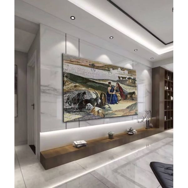 Elegant and Stylish Jade Style Glass Wall Art Mosaics For Living Room and Dining Room
