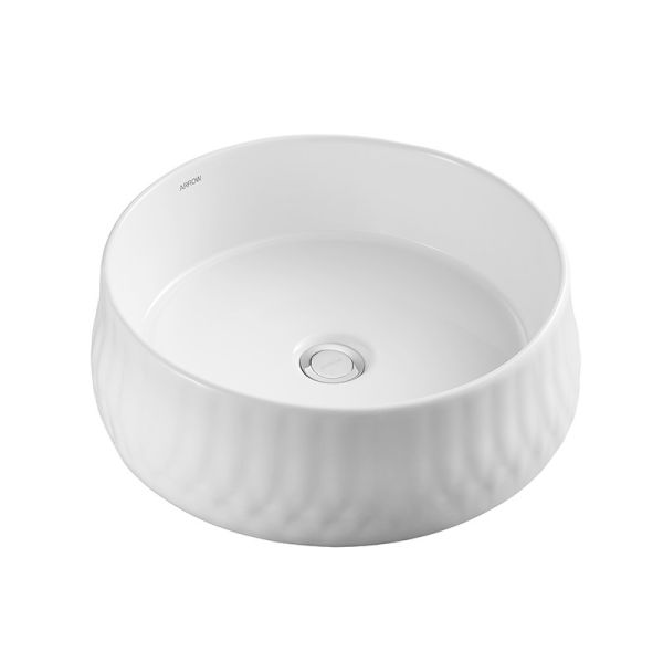 Белый застекленный таз 456x456x146mm Countertop Bathroom без переполнения