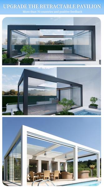 Outdoor Customized Motorized Backyard Pergola With Almuminium Alloy 6063 And IP67 Testing