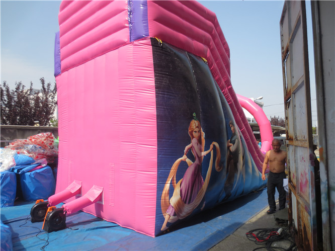 Popular Factory Custom Outdoor pink Inflatable Bouncer Slide/inflatable Dry Slide/Bounce House for Party Rentals