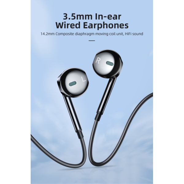 M15 auriculares con diafragma compuesto con cable 3.5mm PVC Mini auriculares