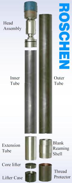 Tambor de núcleo do tubo do dobro da série T6 para a perfuração de núcleo da exploração, T6-101 T6-116
