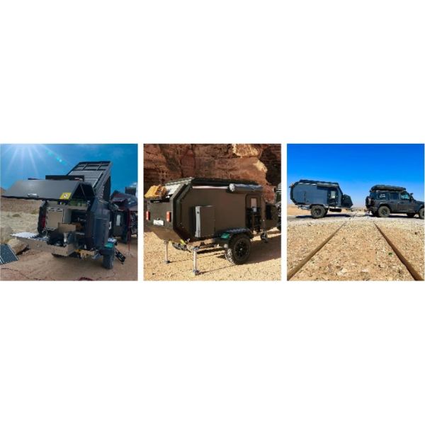 Les remorques de campeur adaptées aux besoins du client de camion de couleur sautent la remorque de tente avec le système arrière de cuisine