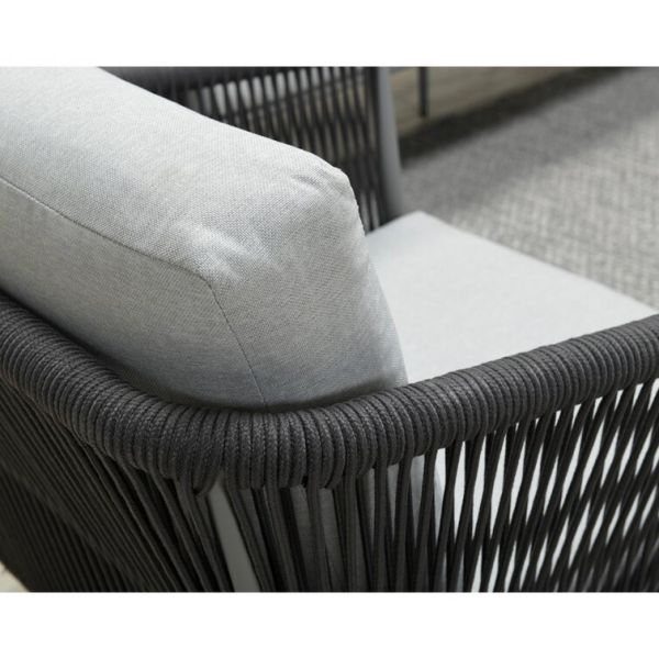Aluminum Frame Garden Furniture Lounge Set with Coffee Table Size L60 x D60 x H39cm