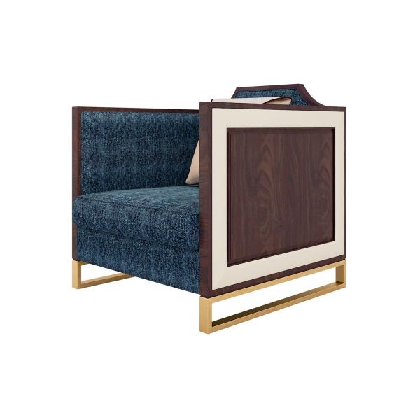 New Chinese style of Sofa chairs used Golden Stainless steel legs and High density sponge upholstered furniture