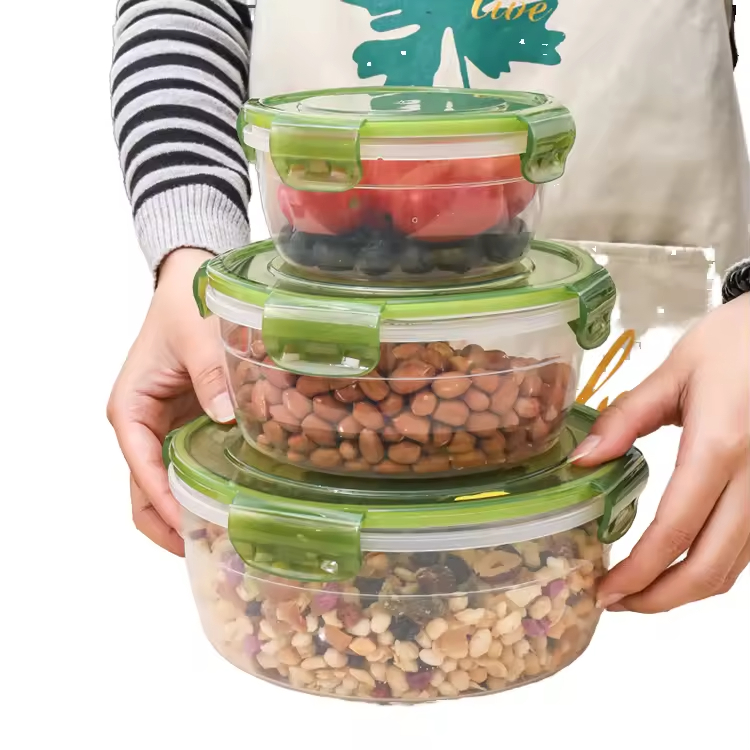 Classic Microwave Safe PP Plastic Food Storage Container Set for Fridge Lunch Fruit Meat Honey