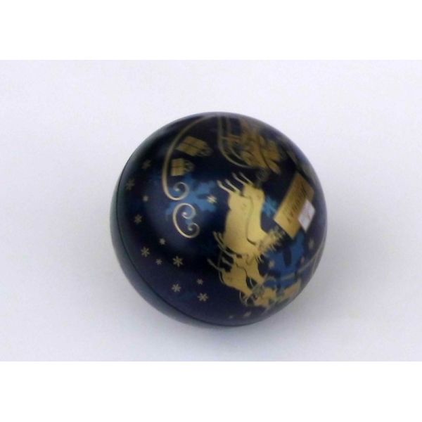 Recipientes de armazenamento impressos cor da lata do metal dos doces do Natal do ouro de D120mm