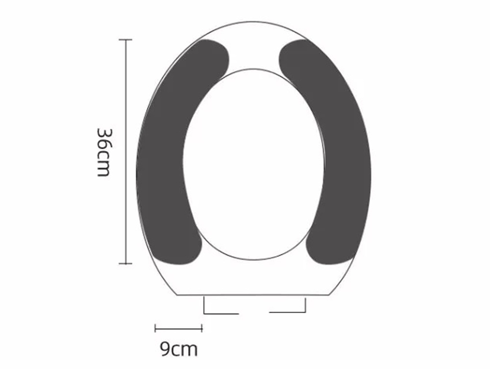 Washable Reusable Toilet Seat Cover With TPR Adhesive Back For Comfort