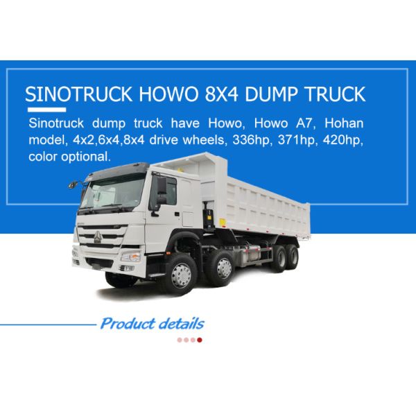 Used 8X4 6X4 Dump Truck Sinotruk HOWO Tipper Truck equipped with Hw19710 Transmission