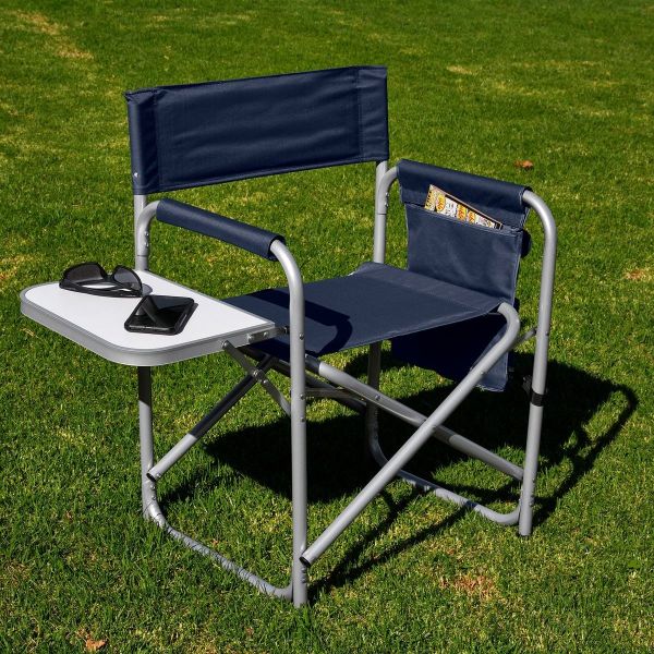 Blue Aluminum Hardware Products Foldable Aluminum Sports Chair 250 Lb.