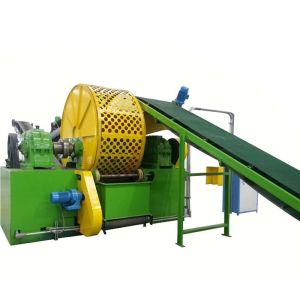 Tyre Shredder Machine with 800mm Tire Capacity for 50x50mm Rubber Block Output and Carbide Surfaced Tools