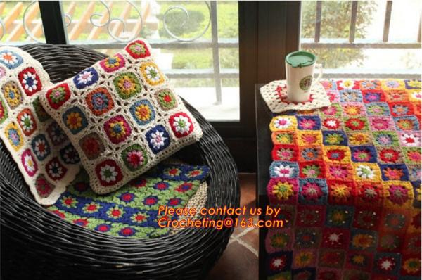Handmade 100% Cotton Dimensional Flower Crochet Pillow Cushion Cover Decorative Cushion We