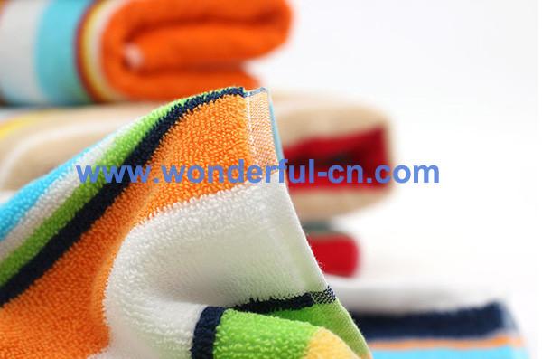 Best quality cheap 100% cotton striped towel bath towel on sale