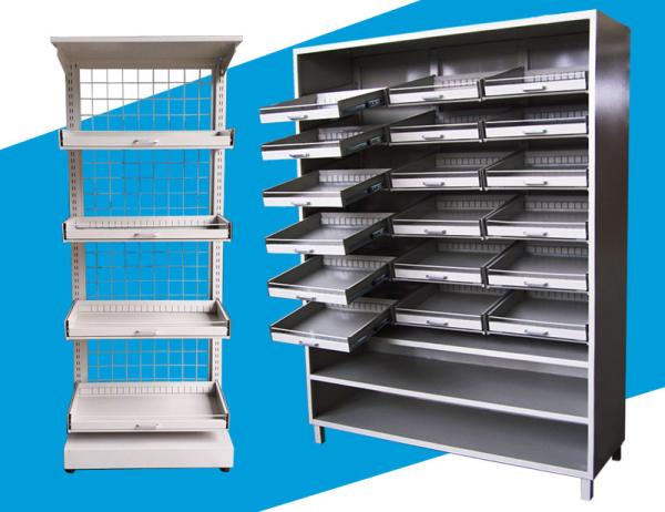 Multi Function Pharmacy Display Shelves For Hospital Steel Material