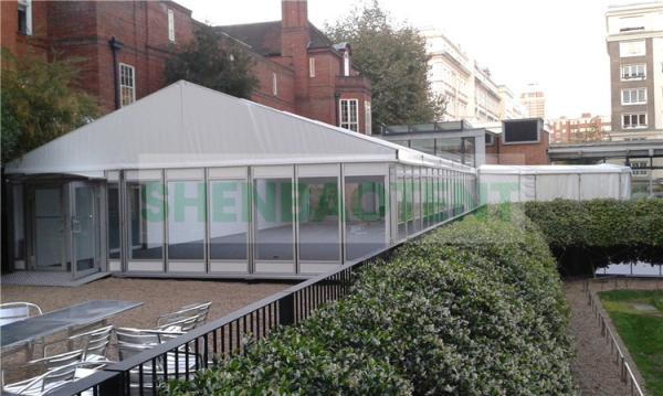 Catering White Marquee Tent , Full Glass Wall Tent 200 People Capacity