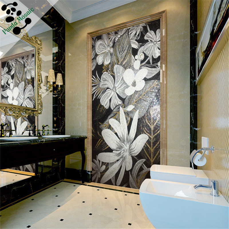 MB SMM08-B Glass Mosaic Art Wall Tile Handmade Tile Glass Painting Pictures Flower Mosaic Bedroom Mural