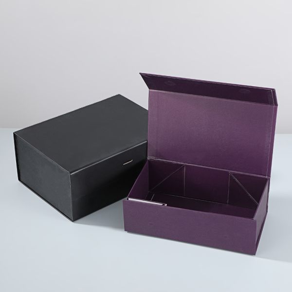 Custom Large Black Rigid One-Piece Foldable Flip-Top Gift Box – Premium Collapsible Packaging For Big-Size Gifts