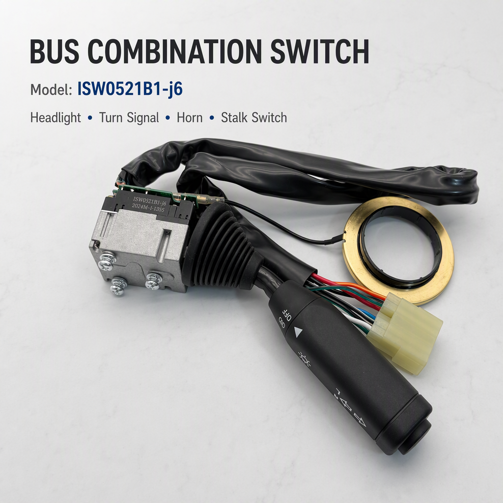 Universal Bus Combination Switch ISW0521B1-j6 Multi Function Control Switch For Headlight High Low Beam Wiper And Horn