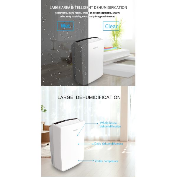 220V 50Hz 1.8L Water Tank Electric Safe Dehumidifier For Wardrobe