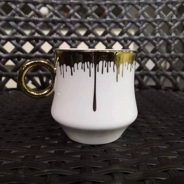 Ceramic Mugs Fashion Coffee Cups Nordic Blank OEM Porcelain White Gold Mug