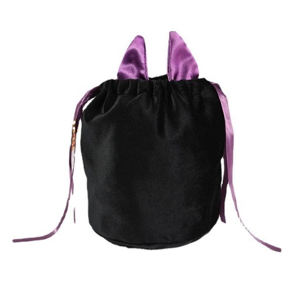 OEM/ODM Acceptable Halloween Bat Bag with String Bag Decoration and Orange Candy