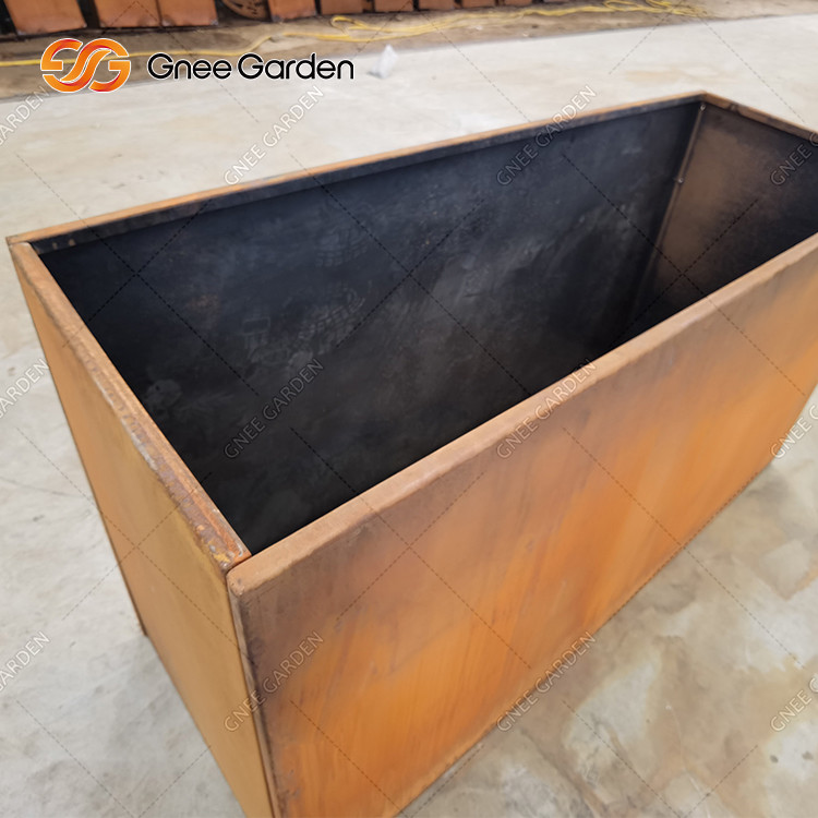 Деревенский плантатор металла Corten стальной большой кладет прямоугольное отделяемое на открытом воздухе в коробку