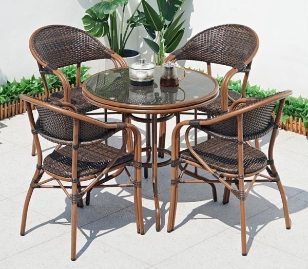 Tabela de jantar e cadeiras de jardim 5pcs