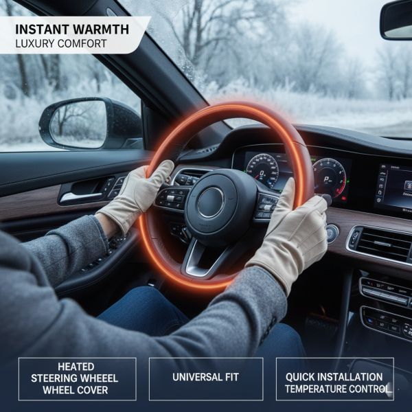 Wholesale Graphene Heated Steering Wheel Cover Quick Heating Leather With Overheat Protection, Non-Slip Grip Set