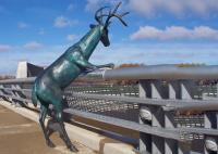 Escultura de bronze dos alces das decorações exteriores
