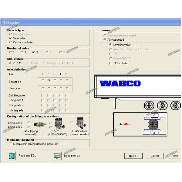 Truck Scanner For WABCO DIAGNOSTIC KIT (WDI) WABCO Trailer WABCO Heavy Duty Diagnostic Scanner Tool+CF19 Laptop