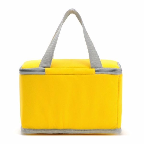 Disposable Yellow Insulated Cooler Bags Custom Waterproof For Lunch Delivery