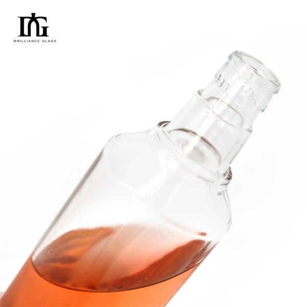 Engraving Surface Handling Glass Liquor Bottle 750ml 500ml for Whiskey Gin Vodka