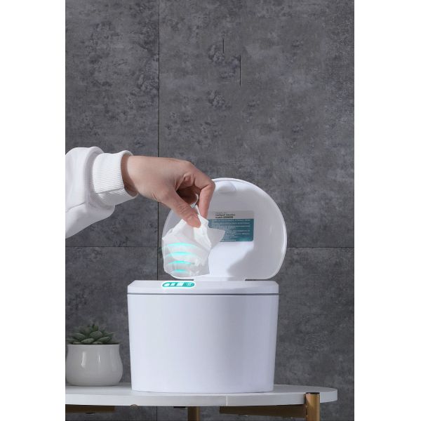 Home Living Room Creative Light Luxury Style With Lid Desktop Smart Trash Can Car Sensor Automatic Trash Can