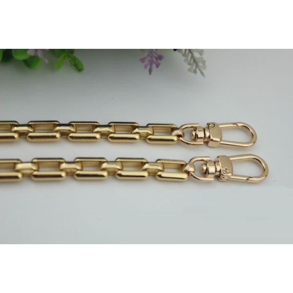 Hot selling zinc alloy light gold 120 mm length clutch bag chain for strap